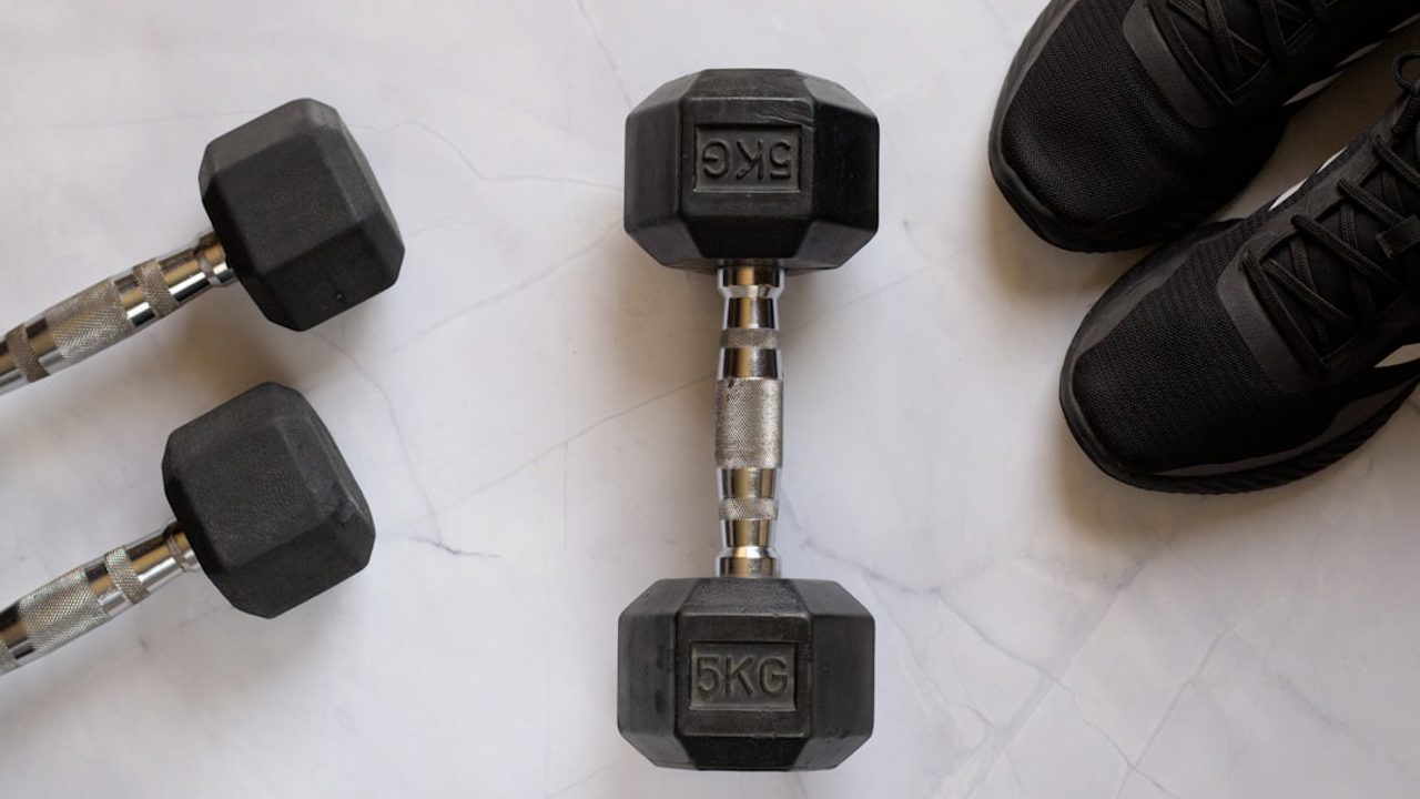 Exercise Equipment (Dumbbells and Athletic Shoes)