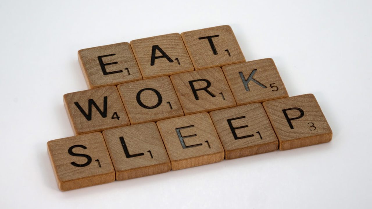scrabble, scrabble tiles, letters, letters, wooden, scrabble tiles, white background, words, quote, letters, font, typography, design, layout, focus, bokeh, blur, photography, visuals, visual, eat, work, sleep, work-life balance, eat work sleep, life, workweek, rat race, working for the boss, 9-5, nine to five, 