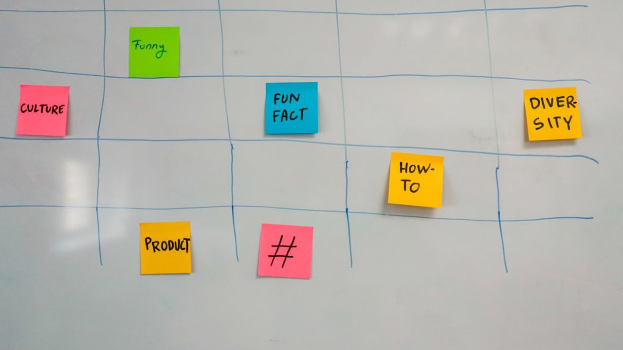 Planning content on a whiteboard