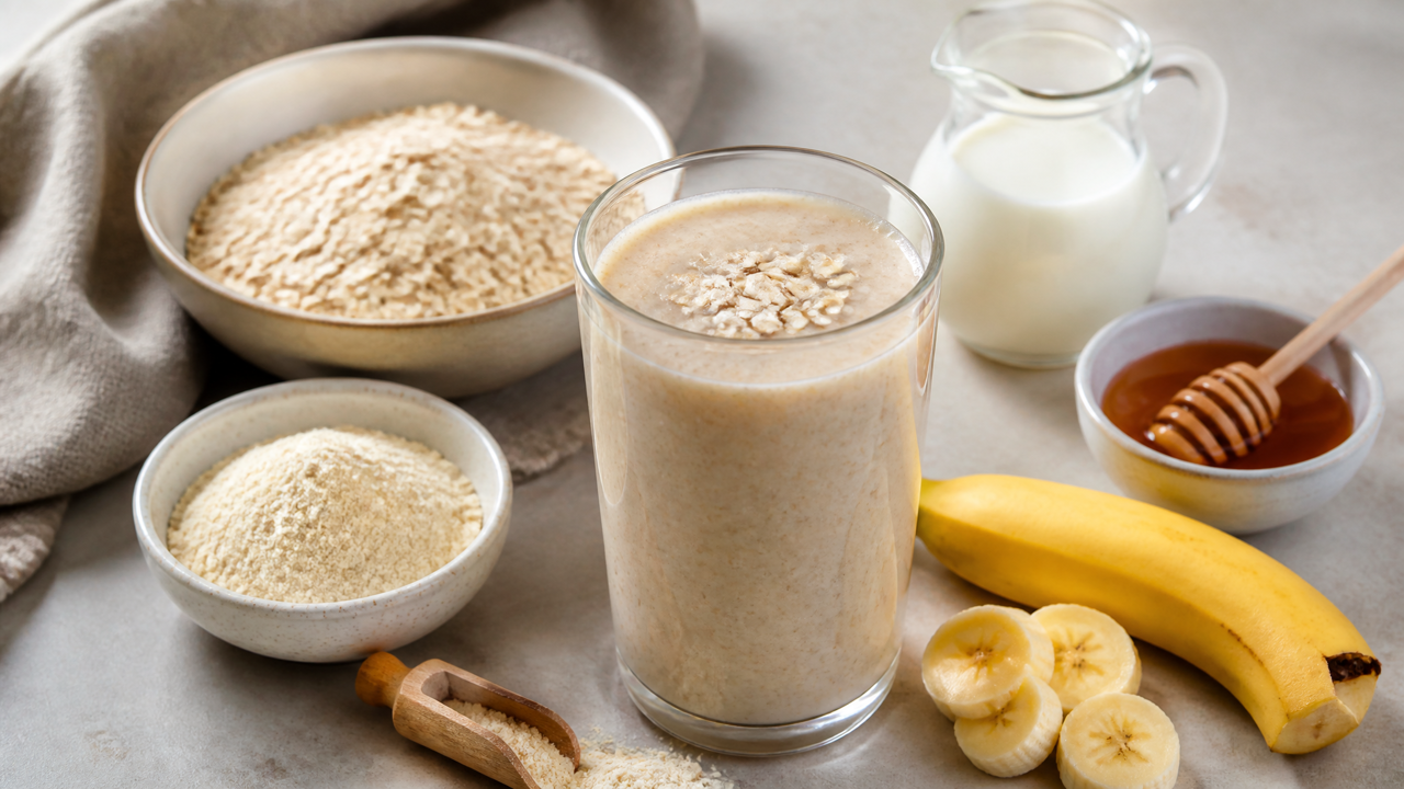 Hochwertiger Protein-Hafer Smoothie