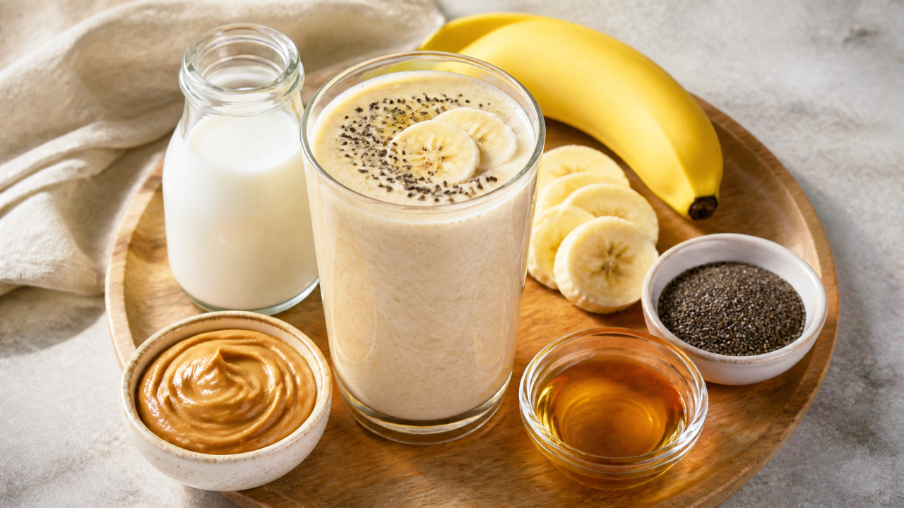 Erdnussbutter-Bananen-Shake