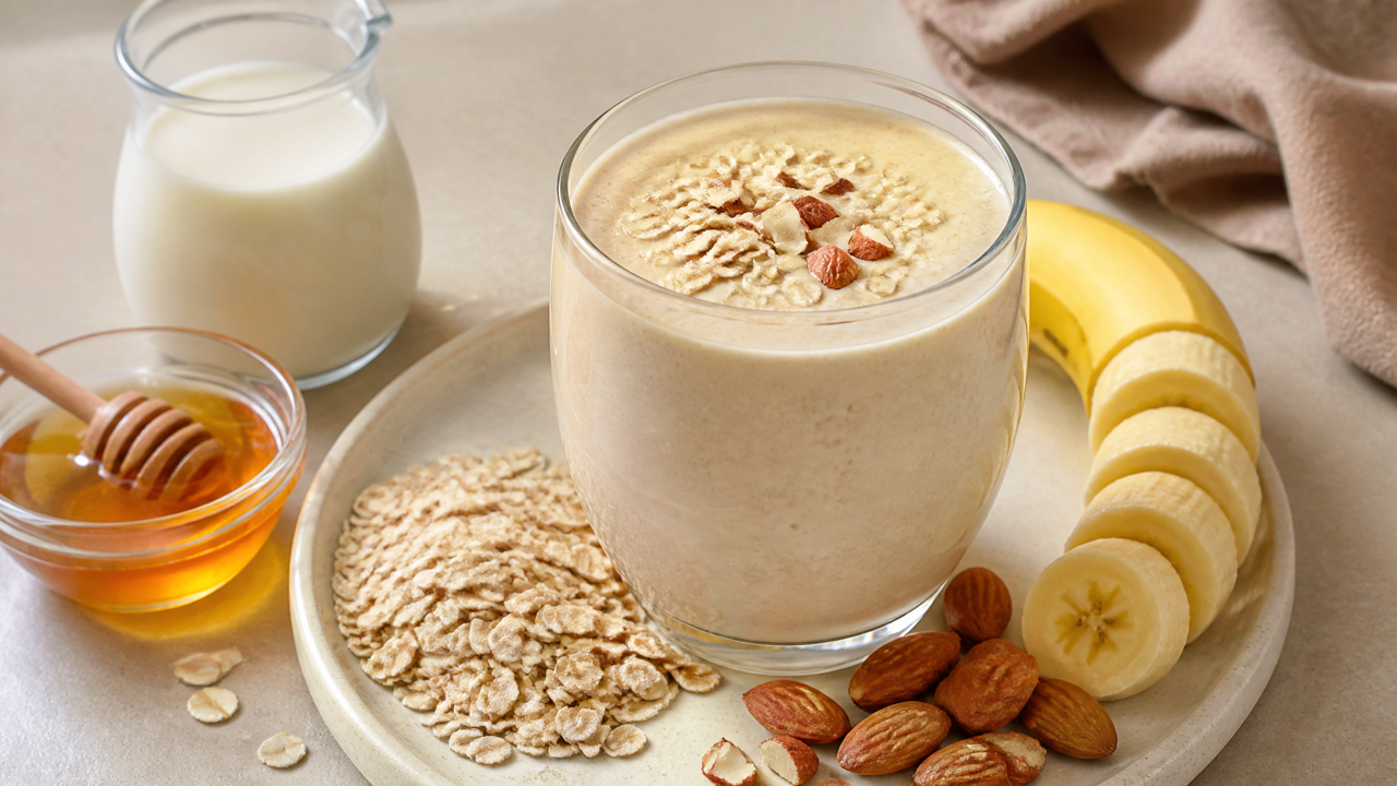 Nahrhaftes Hafer- und Bananensmoothie