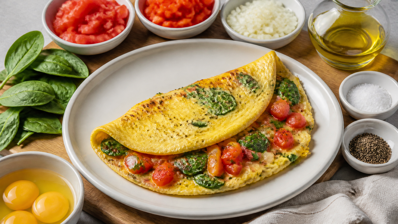 Proteinreiche Gemüseomelette