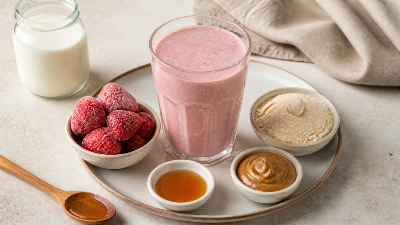 Hohe Protein Erdbeer Shake