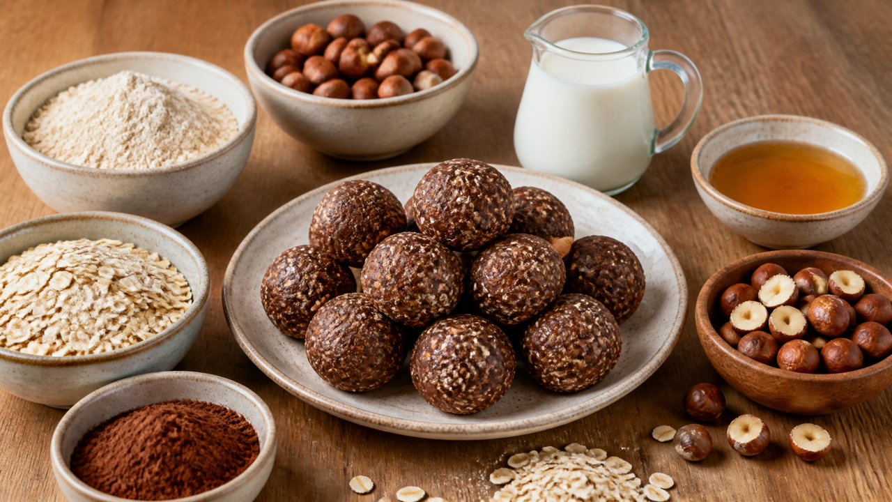 Schokoladen-Haselnuss-Proteinbälle