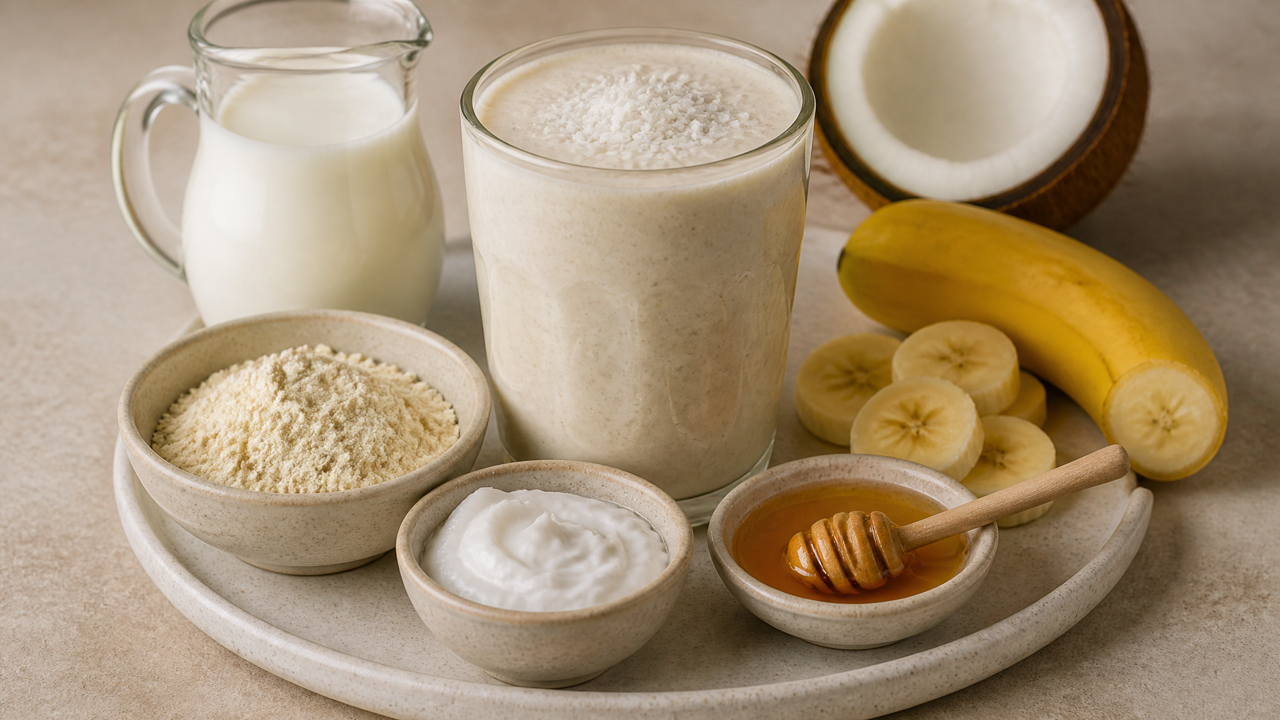 Proteinreicher Kokosnuss-Shake