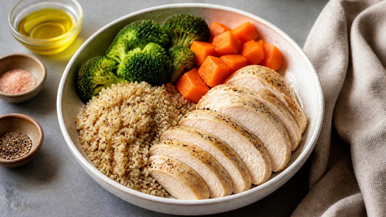 Cremige Hähnchen-Quinoa-Schale
