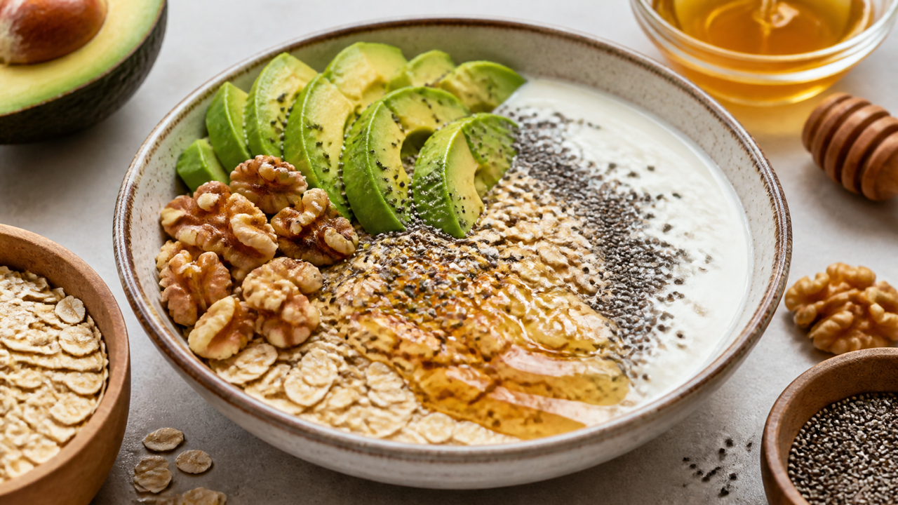 Proteinreicher Avocado-Haferbrei