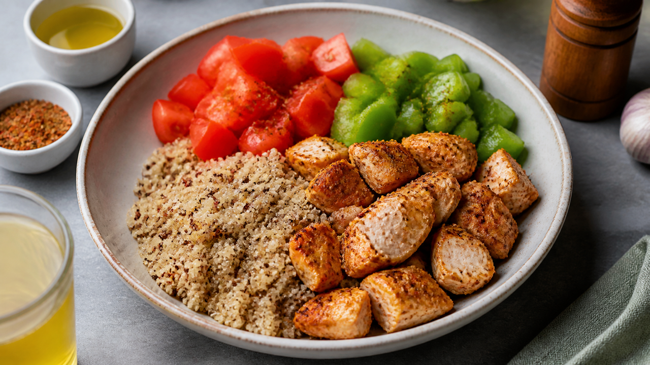 Würzige Hähnchen- und Quinoa-Schüssel