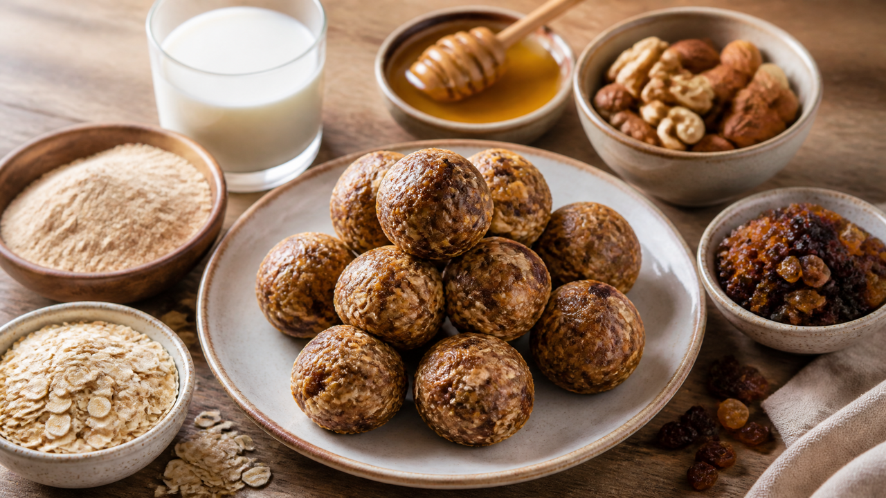 Hohe Protein-Energie-Haferbälle
