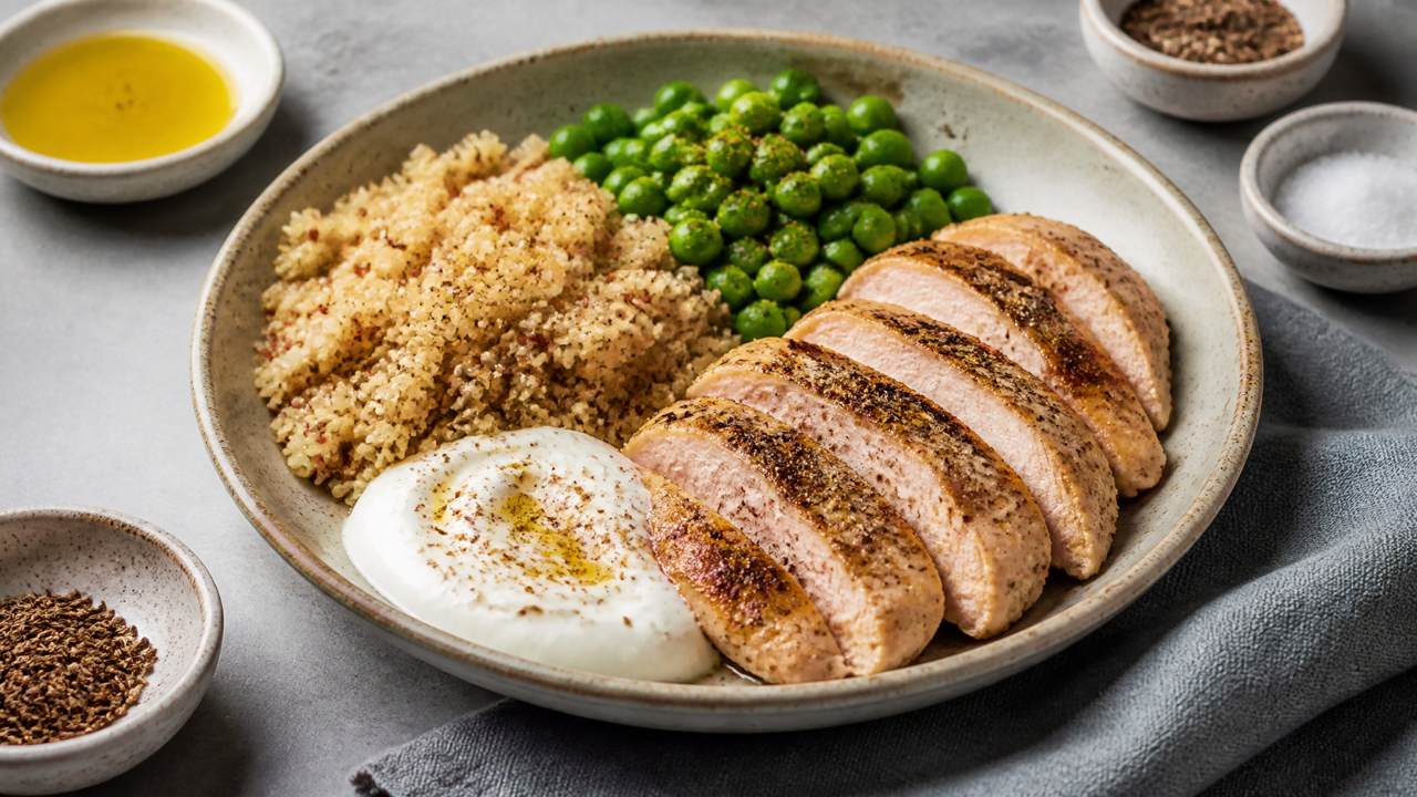 Würziger Hähnchen-Quinoa-Bowl für einen Energiekick