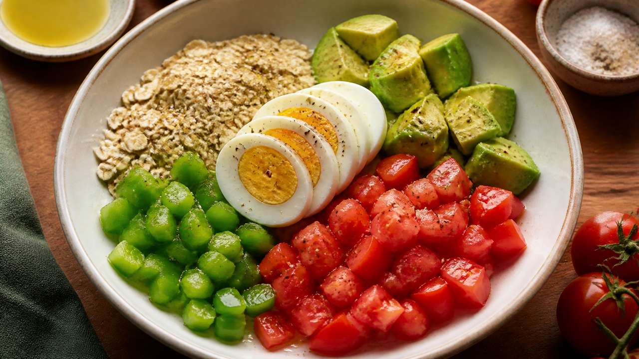 Herzhafter Hafer- und Avocado-Frühstück