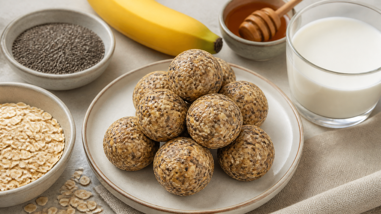 Chia Samen Bananen Energiebällchen