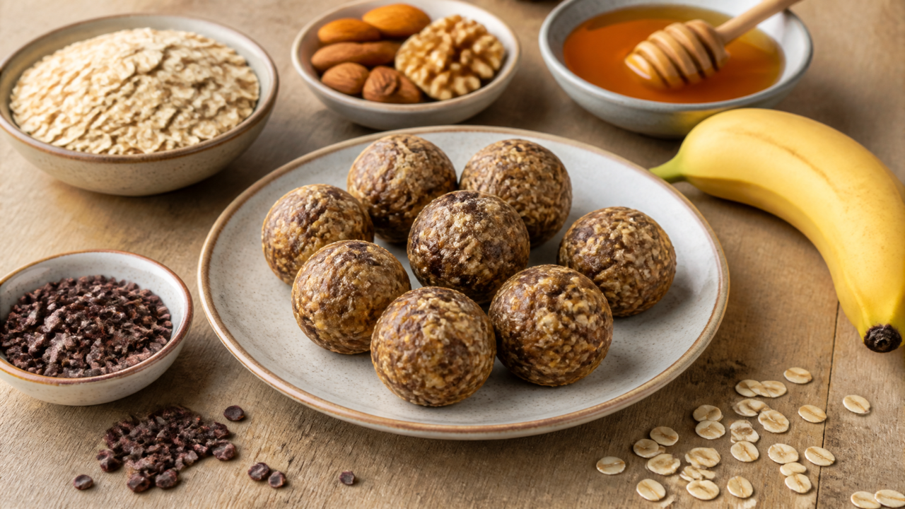 Energie-Oat-Bälle mit hohem Ballaststoffgehalt