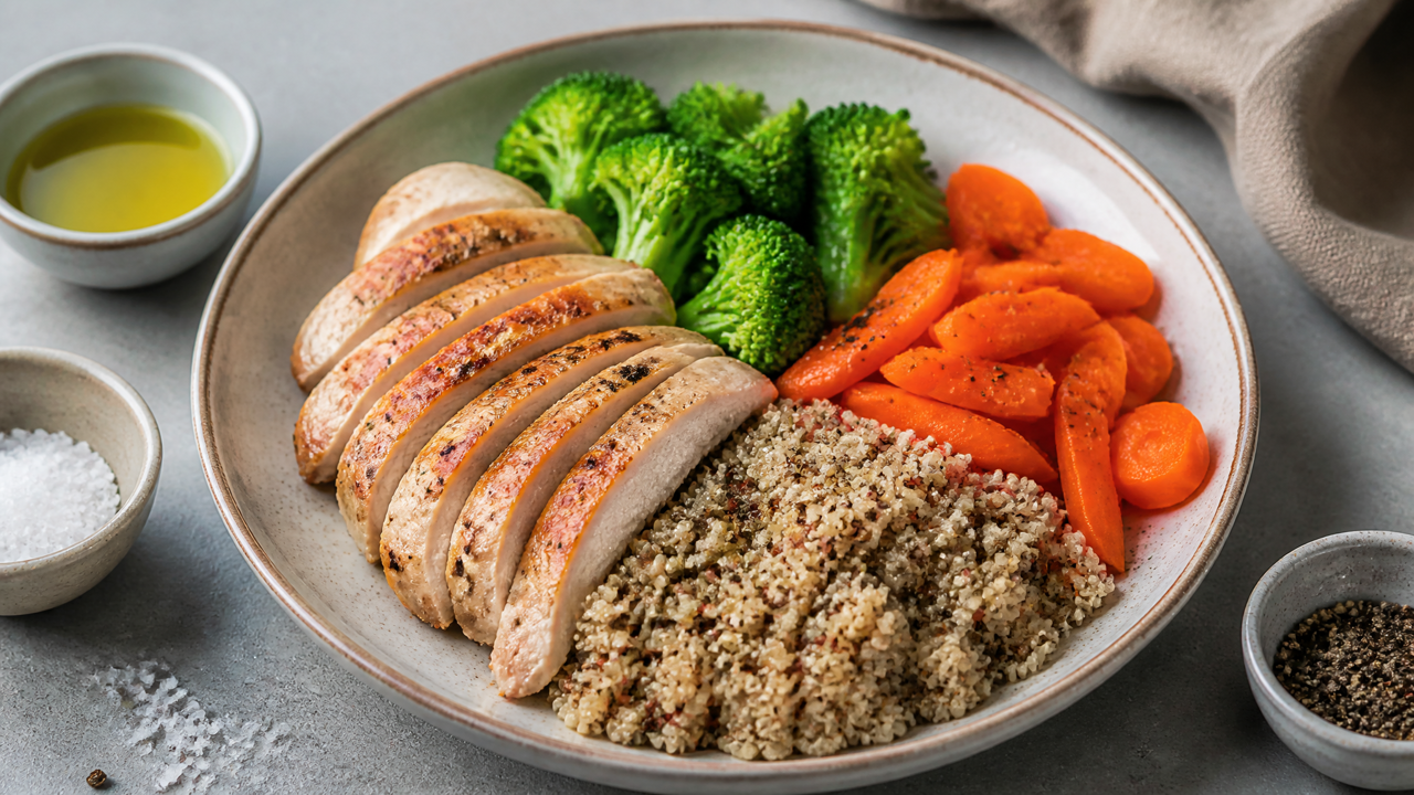 Nährstoffreiche Hühnchen-Quinoa-Schüssel
