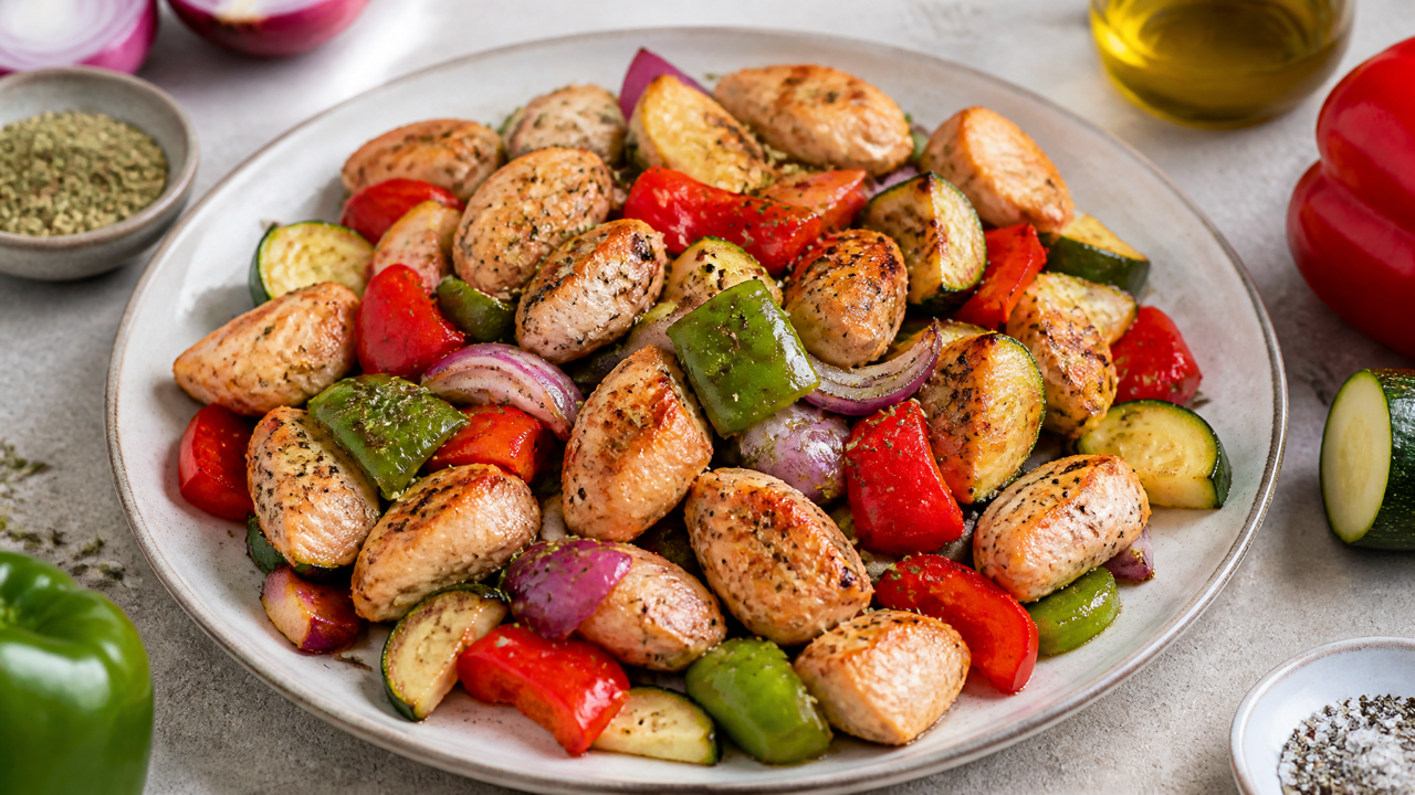 Paprika-Hühnchen mit Gemüse-Mischung