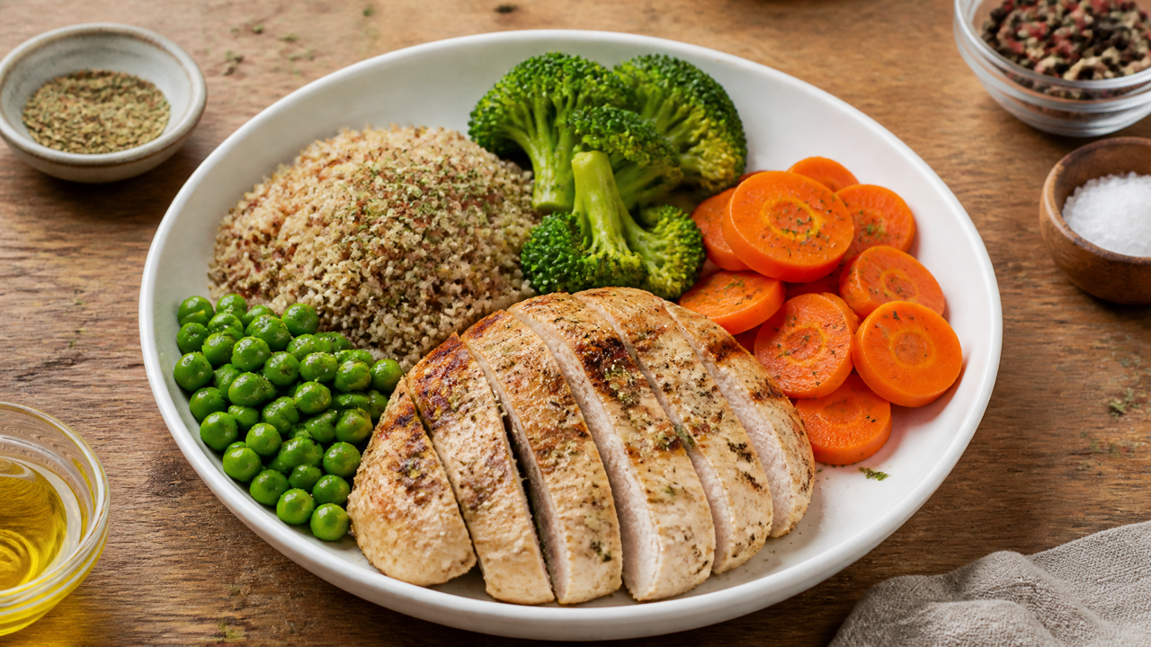 Kräuter-Hühnchen-Quinoa-Schüssel