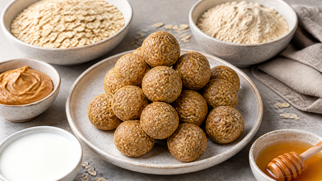 Energiegeladene Hafer-Protein-Bälle