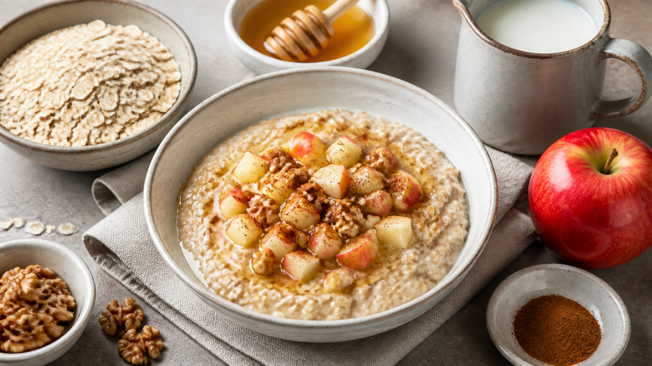 Hoher Protein-Apfel-Haferbrei