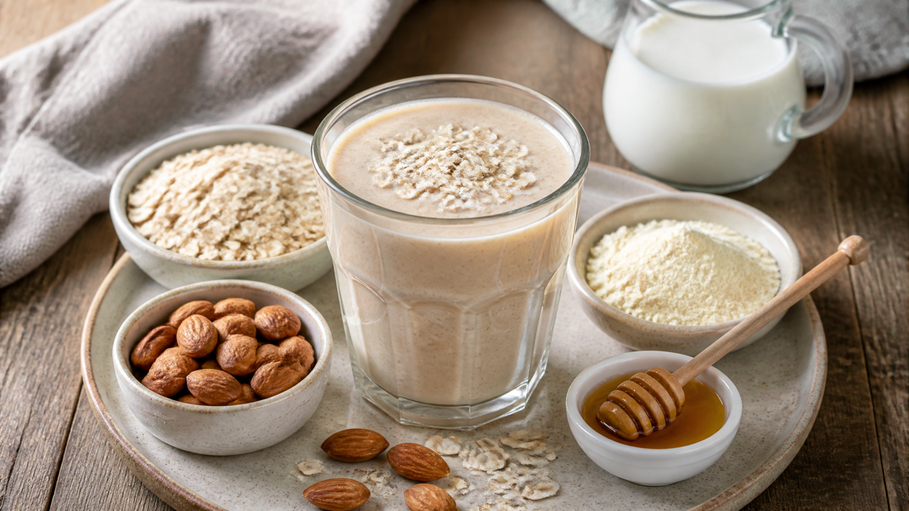 Nuss- und Hafer-Protein-Energy-Shake