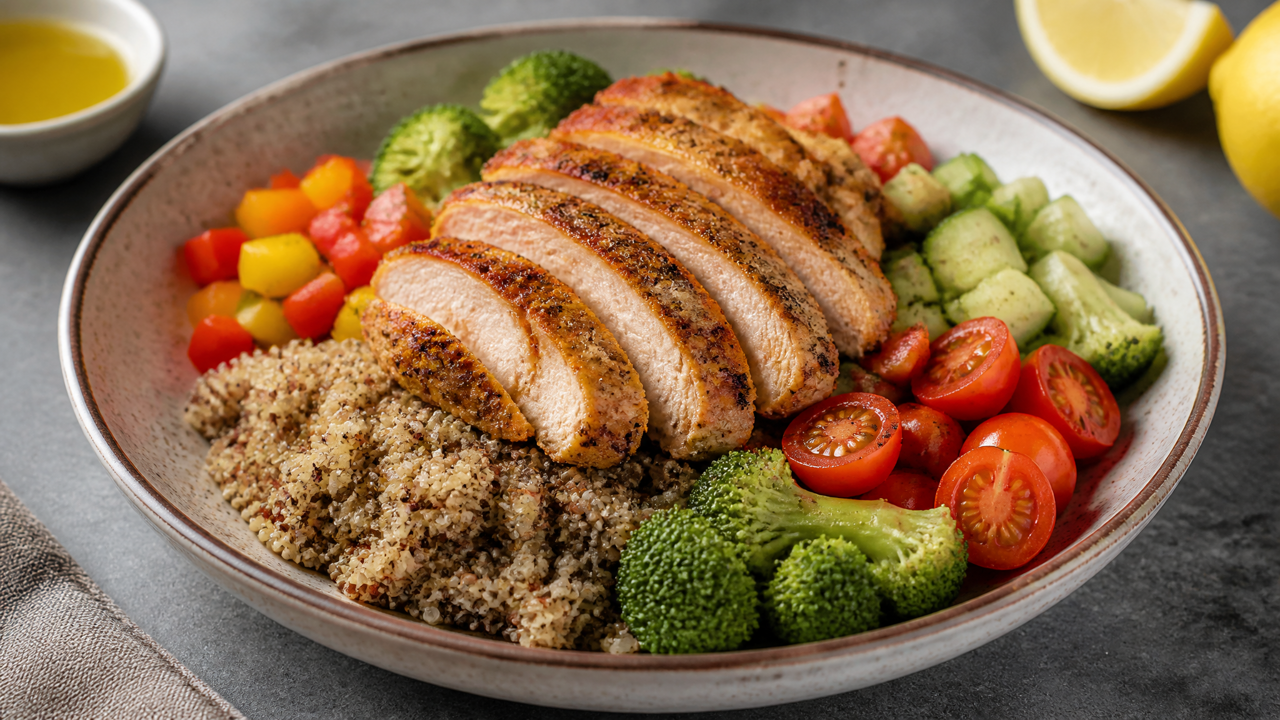 Knuspriger Hähnchen-Quinoa-Salat