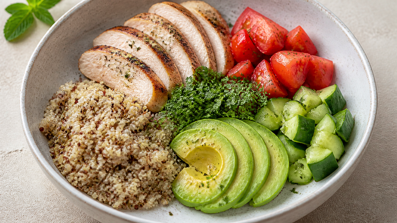 Proteinreicher Quinoa-Bowl