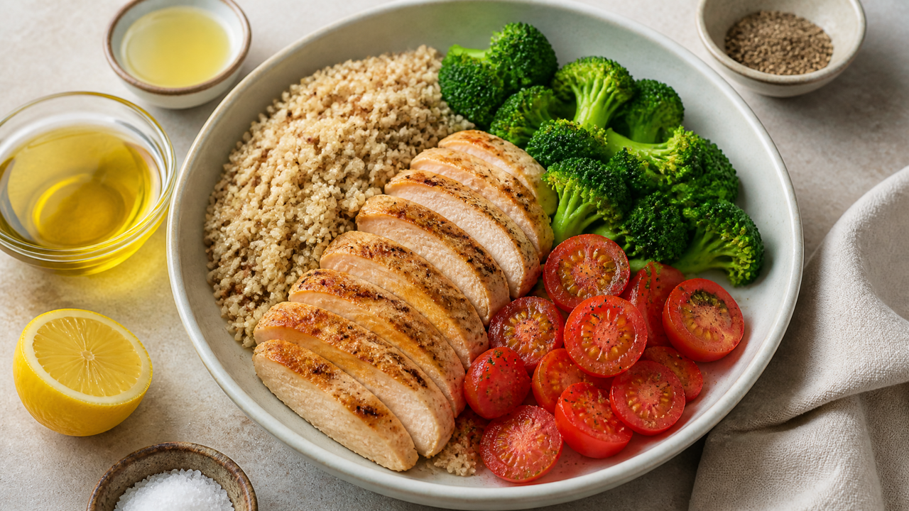 Nährstoffreiche Quinoa-Hühnchensalat